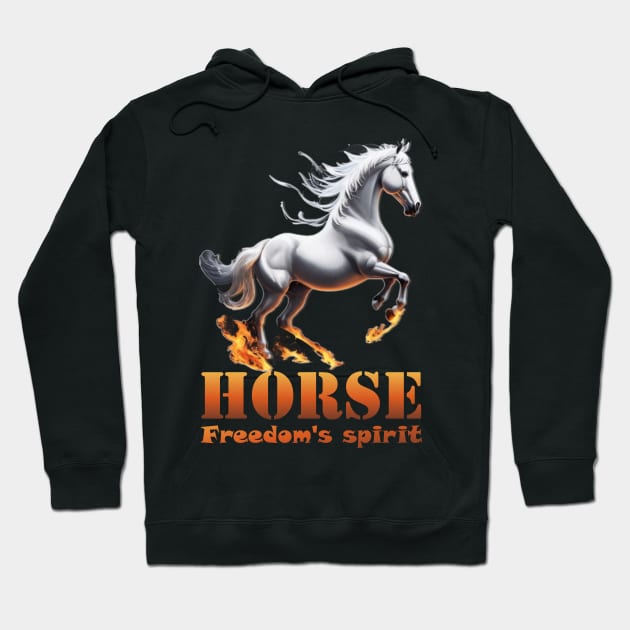 horse "freedom's spirit" Hoodie by AOAOCreation